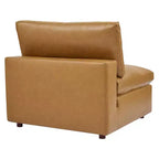Fauteuil sans accoudoirs en similicuir surpiqué et rembourré Commix Down - Modway