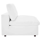 Fauteuil sans accoudoirs en similicuir surpiqué et rembourré Commix Down - Modway