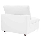 Fauteuil sans accoudoirs en similicuir surpiqué et rembourré Commix Down - Modway