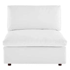 Fauteuil sans accoudoirs en similicuir surpiqué et rembourré Commix Down - Modway