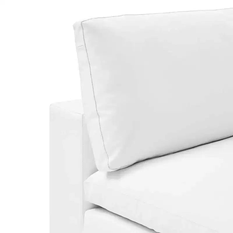 Fauteuil sans accoudoirs en similicuir surpiqué et rembourré Commix Down - Modway