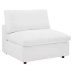 Fauteuil sans accoudoirs en similicuir surpiqué et rembourré Commix Down - Modway