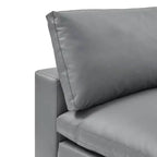 Fauteuil sans accoudoirs en similicuir surpiqué et rembourré Commix Down - Modway
