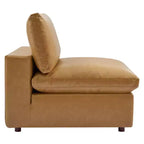 Fauteuil sans accoudoirs en similicuir surpiqué et rembourré Commix Down - Modway