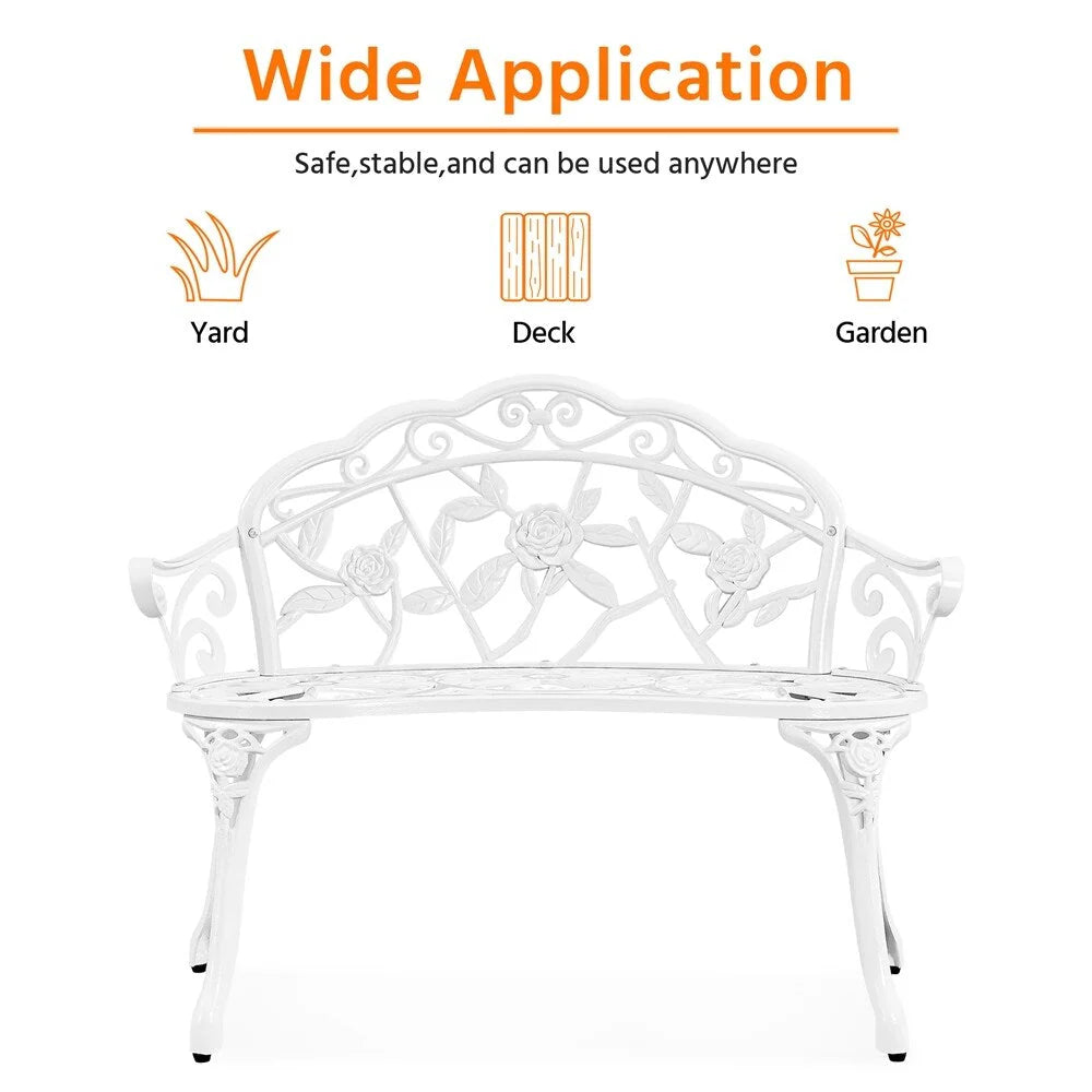 Yaheetech Banc en métal pour l'extérieur, Patio, Parc, Jardin - N/A