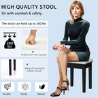 Costway Table de Maquillage et Tabouret Grand Miroir Triple avec Éclairage 6 Tiroirs Coiffeuse Blanc/Noir