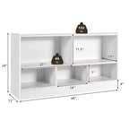 Costway Bibliothèque Enfant 2 Étagères Meuble Rangement Jouets en Bois 5 Cubes Organisateur Blanc