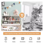 Costway Bibliothèque Enfant 2 Étagères Meuble Rangement Jouets en Bois 5 Cubes Organisateur Blanc