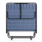 Costway Lit Pliant avec Matelas en Mousse à Mémoire de Forme, Lit d'Appoint Portable Pliable, Mousse à Mémoire de Forme Bleu Marine Fabriqué en Ital