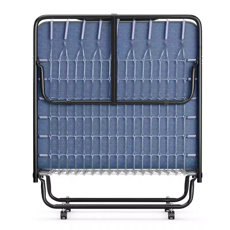 Costway Lit Pliant avec Matelas en Mousse à Mémoire de Forme, Lit d'Appoint Portable Pliable, Mousse à Mémoire de Forme Bleu Marine Fabriqué en Ital