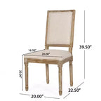 Lot de 2 chaises de salle à manger tapissées en bois style campagne française Regina - Christopher Knight Home