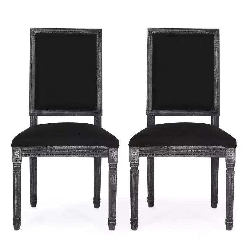 Lot de 2 chaises de salle à manger tapissées en bois style campagne française Regina - Christopher Knight Home