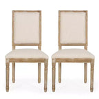 Lot de 2 chaises de salle à manger tapissées en bois style campagne française Regina - Christopher Knight Home