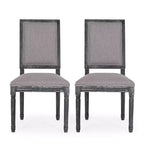 Lot de 2 chaises de salle à manger tapissées en bois style campagne française Regina - Christopher Knight Home