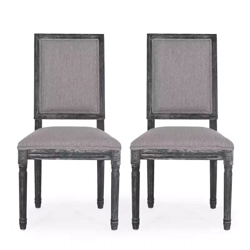 Lot de 2 chaises de salle à manger tapissées en bois style campagne française Regina - Christopher Knight Home