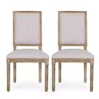 Lot de 2 chaises de salle à manger tapissées en bois style campagne française Regina - Christopher Knight Home