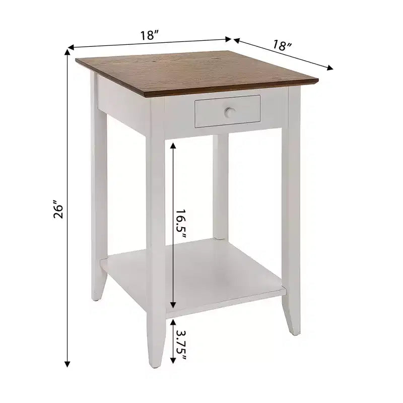 Table d'appoint American Heritage avec étagère à tiroir - Breighton Home