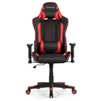 Fauteuil de massage gamer inclinable Costway avec support lombaire et appui-tête Blanc/Bleu/Rose/Rouge