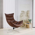 Fauteuil d'appoint pivotant Merrick Lane profilé avec base en métal entrecroisé