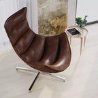 Fauteuil d'appoint pivotant Merrick Lane profilé avec base en métal entrecroisé