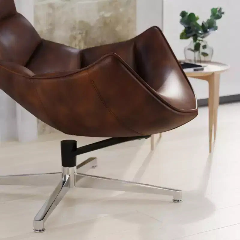 Fauteuil d'appoint pivotant Merrick Lane profilé avec base en métal entrecroisé