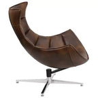 Fauteuil d'appoint pivotant Merrick Lane profilé avec base en métal entrecroisé