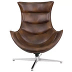 Fauteuil d'appoint pivotant Merrick Lane profilé avec base en métal entrecroisé