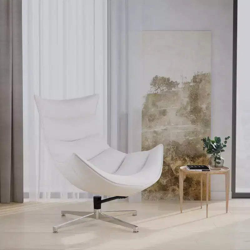 Fauteuil d'appoint pivotant Merrick Lane profilé avec base en métal entrecroisé