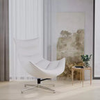 Fauteuil d'appoint pivotant Merrick Lane profilé avec base en métal entrecroisé