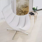 Fauteuil d'appoint pivotant Merrick Lane profilé avec base en métal entrecroisé