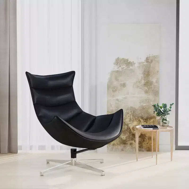 Fauteuil d'appoint pivotant Merrick Lane profilé avec base en métal entrecroisé