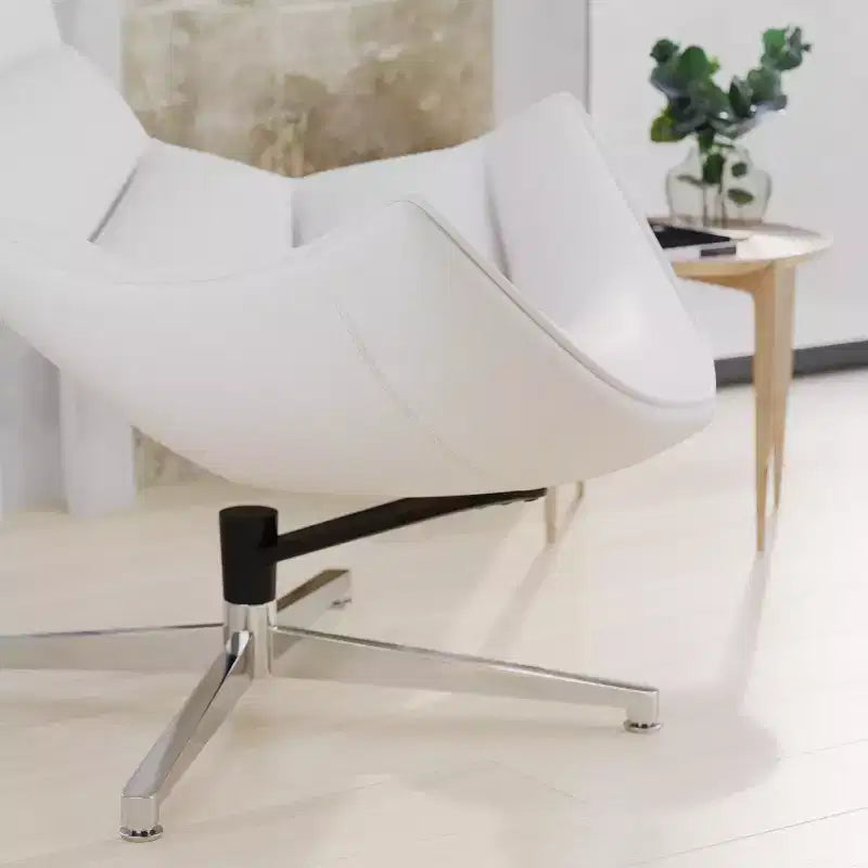 Fauteuil d'appoint pivotant Merrick Lane profilé avec base en métal entrecroisé