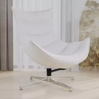 Fauteuil d'appoint pivotant Merrick Lane profilé avec base en métal entrecroisé