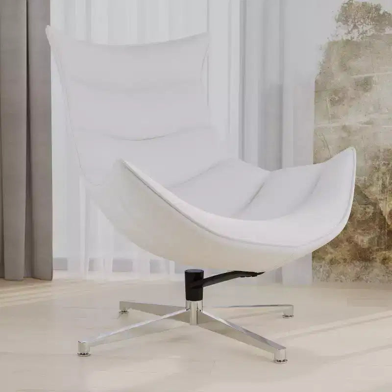 Fauteuil d'appoint pivotant Merrick Lane profilé avec base en métal entrecroisé