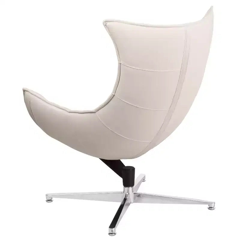 Fauteuil d'appoint pivotant Merrick Lane profilé avec base en métal entrecroisé