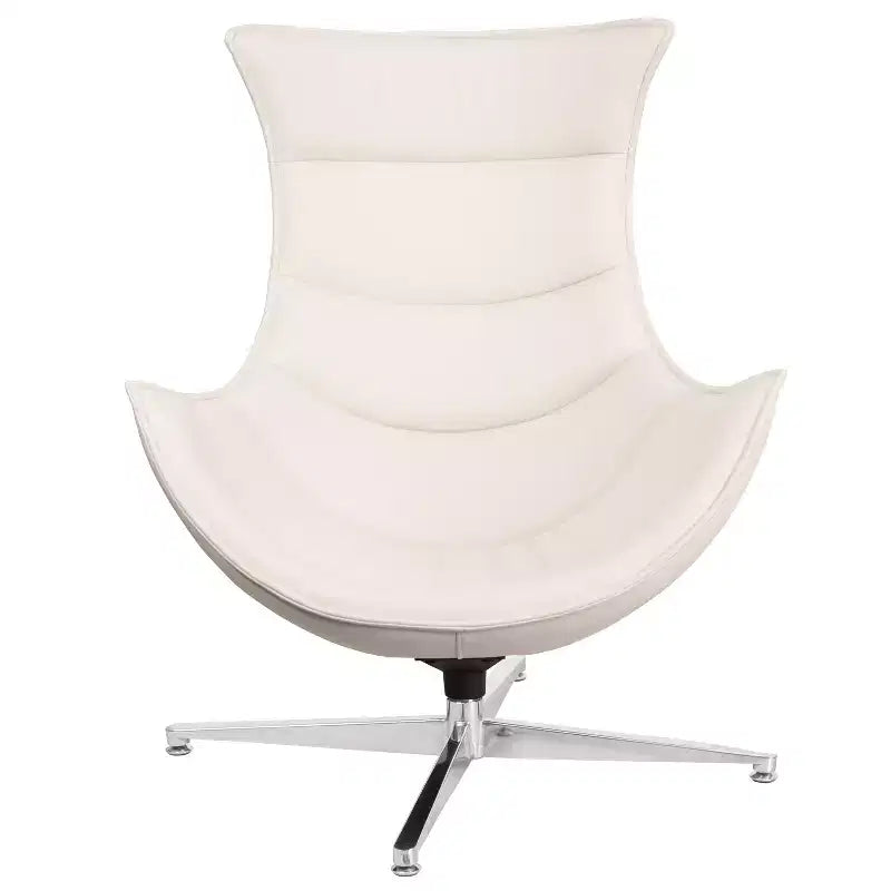 Fauteuil d'appoint pivotant Merrick Lane profilé avec base en métal entrecroisé
