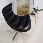 Fauteuil d'appoint pivotant Merrick Lane profilé avec base en métal entrecroisé