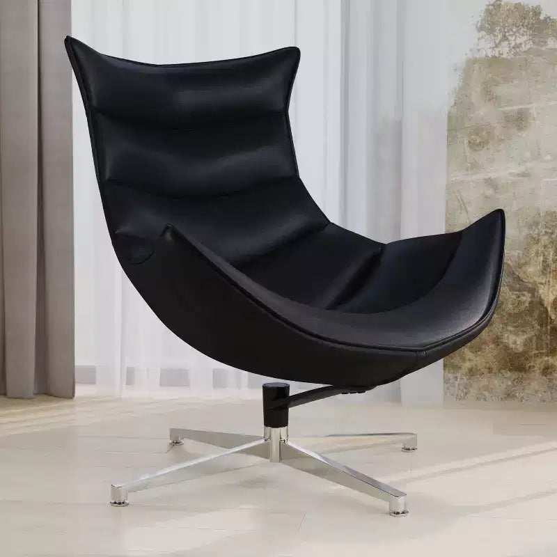 Fauteuil d'appoint pivotant Merrick Lane profilé avec base en métal entrecroisé
