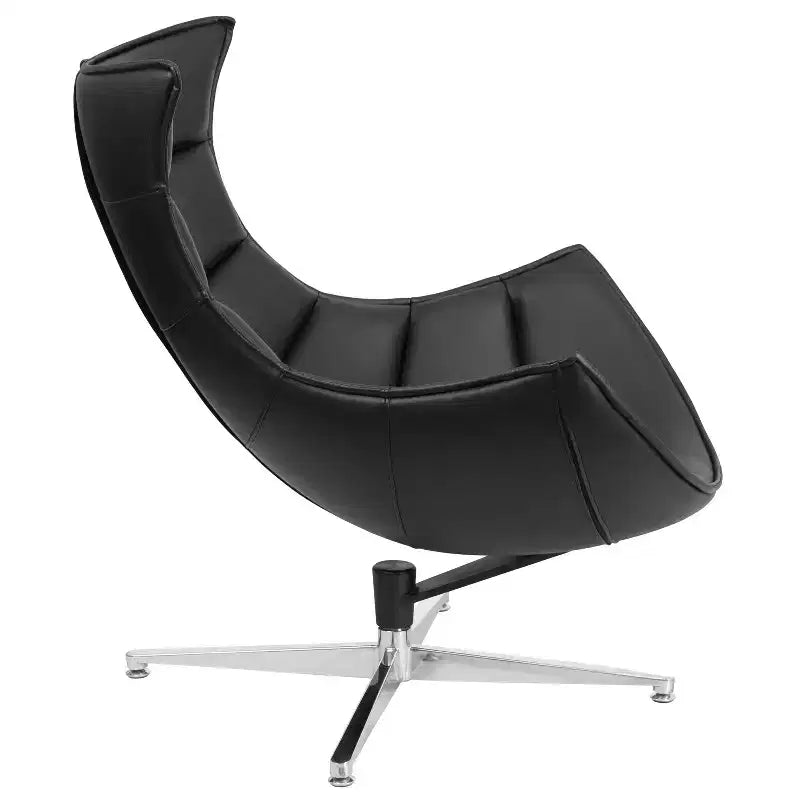 Fauteuil d'appoint pivotant Merrick Lane profilé avec base en métal entrecroisé