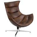 Fauteuil d'appoint pivotant Merrick Lane profilé avec base en métal entrecroisé