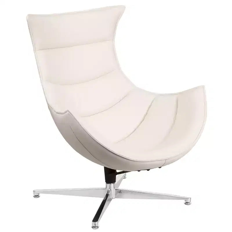 Merrick Lane Contoured Swivel Accent Chair with Crisscross Metal Base