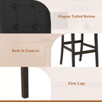 Costway Lot de 2 tabourets de bar de 63,5 cm de hauteur pour comptoir, chaise de pub, bois d'hévéa, noir