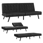 Canapé-lit Costway en similicuir convertible pliable, blanc/noir/gris