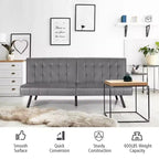 Canapé-lit Costway en similicuir convertible pliable, blanc/noir/gris
