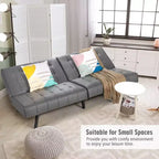 Canapé-lit Costway en similicuir convertible pliable, blanc/noir/gris