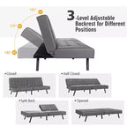 Canapé-lit Costway en similicuir convertible pliable, blanc/noir/gris