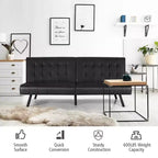 Canapé-lit Costway en similicuir convertible pliable, blanc/noir/gris