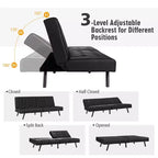 Canapé-lit Costway en similicuir convertible pliable, blanc/noir/gris