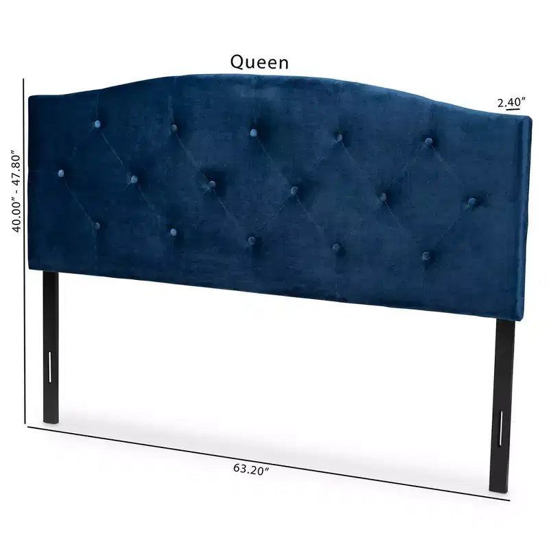 Tête de lit capitonnée en tissu velours Leone - Baxton Studio