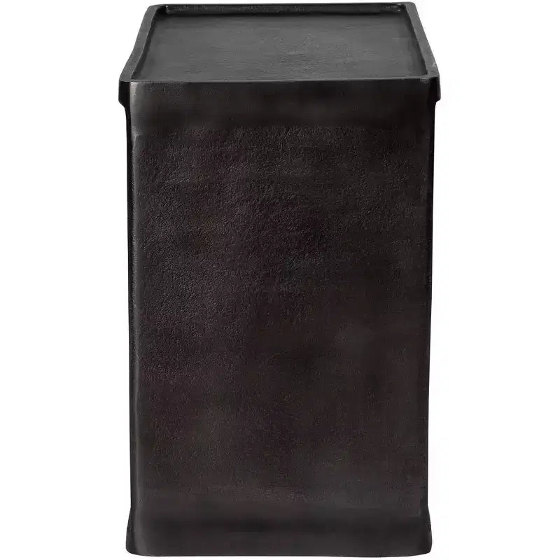 Table d'appoint industrielle Uttermost nickel antique 20 x 12 avec rangement noir salon chambre chevet entrée maison